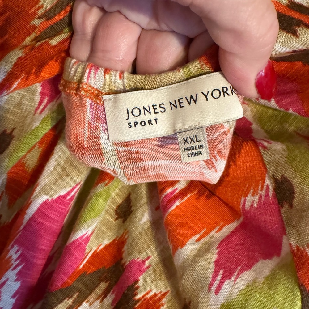 Jones New York Women's Casual Colorful Patterned Top 2X #6 - Picture 7 of 7
